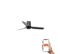 Luminosa Lighting Luminosa Mini Punt Tub Small 3 Blade Ceiling Fan Matt Black, Walnut Tuya Smart System