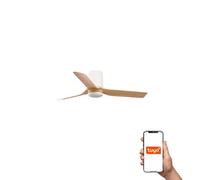 Luminosa Lighting Luminosa Mini Punt Tub Small 3 Blade Ceiling Fan Matt White, Maple Tuya Smart System