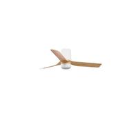 Luminosa Lighting Luminosa Mini Punt Tub Small Led White, Light Wood Dc Ceiling Fan 6 Speed