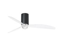 Luminosa Lighting Luminosa Mini-Tube Led Matt Black, Transparent Ceiling Fan With Dc Motor, 3000K