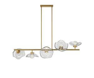Luminosa Lighting Luminosa Miracle Modern Bar Pendant Ceiling Light Brass 5Xg9 Glass Shade