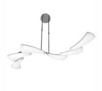 Luminosa Lighting Luminosa Mistral Telescopic 36W Led Line 3000K, 3240Lm, Polished Chrome, Frosted Acrylic