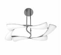 Luminosa Lighting Luminosa Mistral Telescopic 36W Led Rectangular 3000K, 3240Lm, Polished Chrome, Frosted Acrylic