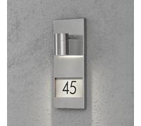 Luminosa Lighting Luminosa Modena Outdoor Modern House Door Number Wall Light Stainless Steel, Ip44