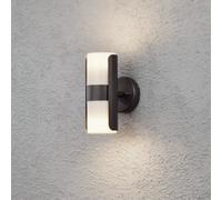 Luminosa Lighting Luminosa Modena Outdoor Modern Up Down Double Wall Light Black Opal Shade, Ip54