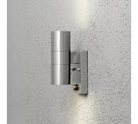 Luminosa Lighting Luminosa Modena Outdoor Modern Up Down Double Wall Light Stainless Pir Motion Sensor, Ip44