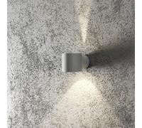 Luminosa Lighting Luminosa Modena Outdoor Modern Up Down Round Wall Light Grey, Ip44