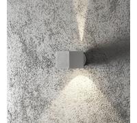 Luminosa Lighting Luminosa Modena Outdoor Modern Up Down Square Wall Light Grey, Ip44