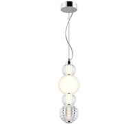 Luminosa Lighting Luminosa Modern Collar Integrated Led Chrome Pendant Ceiling Light Glass Shade