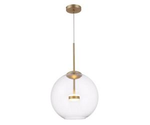 Luminosa Lighting Luminosa Modern Cometa Integrated Led Matt Gold Pendant Ceiling Light Glass Shade