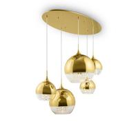 Luminosa Lighting Luminosa Modern Fermi 5 Light Gold Cluster Pendant Ceiling Light