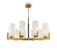 Luminosa Lighting Luminosa Modern Fortano 10 Light Brass Chandelier Glass Shade