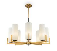 Luminosa Lighting Luminosa Modern Fortano 8 Light Brass Chandelier Glass Shade