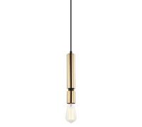 Luminosa Lighting Luminosa Modern Hanging Pendant Black 1 Light With Brass Shade, E27 Dimmable