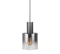 Luminosa Lighting Luminosa Modern Hanging Pendant Black, Smoky 1 Light With Glass Shade, E27