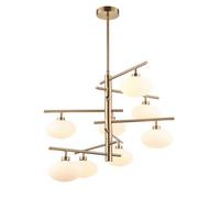 Luminosa Lighting Luminosa Modern Hanging Pendant Brass 8 Light With White Shade, G9