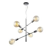 Luminosa Lighting Luminosa Modern Hanging Pendant Chrome 6 Light , E27