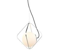 Luminosa Lighting Luminosa Modern Hanging Pendant Chrome, Black 1 Light With White Shade, E27 Dimmable