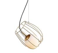 Luminosa Lighting Luminosa Modern Hanging Pendant Golden 1 Light With Gold, White Shade, E27