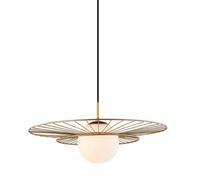 Luminosa Lighting Luminosa Modern Hanging Pendant Golden 1 Light With White Shade, E27