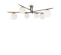 Luminosa Lighting Luminosa Modern Nostalgia 6 Light Matt Gold Ceiling Lamp Glass Globe Shade