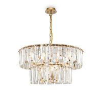 Luminosa Lighting Luminosa Modern Puntes 2 Tier 12 Light Gold Pendant Ceiling Light