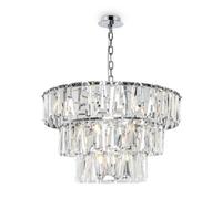 Luminosa Lighting Luminosa Modern Puntes 3 Tier 18 Light Chrome Pendant Ceiling Light