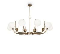 Maytoni hanging light Rendez-vous brass-coloured Ø 116 cm 10-bulb