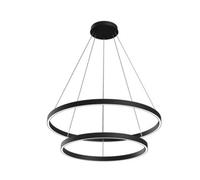 Luminosa Lighting Luminosa Modern Rim Integrated Led Black 2 Tier Circular Pendant Ceiling Light