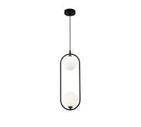 Luminosa Lighting Luminosa Modern Ring 2 Light Black Pendant Ceiling Light Glass Shade