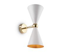 Luminosa Lighting Luminosa Modern Vesper 2 Light White With Gold Up Down Wall Lamp