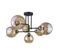Luminosa Lighting Luminosa Monde Multi Arm Semi Flush Ceiling Light Gold, 55Cm, 6X E27
