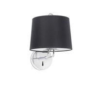 Luminosa Lighting Luminosa Montreal Chrome, Black Shade Wall Lamp