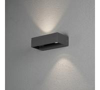 Luminosa Lighting Luminosa Monza Outdoor Modern Up Down Wall Light 2X 6W Led Dark Grey, Ip54