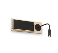 Mood Wood Wall Lamp Black With Reader 2x 3W Netlighting Black One Size