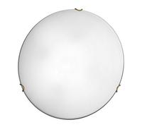 Luminosa Lighting Luminosa Moon Lifestyle Glass Simple Flush Ceiling Light Antique Brass, 4X E27