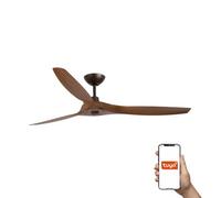 Luminosa Lighting Luminosa Morea Large 3 Blade Ceiling Fan Dark Brown, Walnut Tuya Smart System