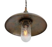 Luminosa Lighting Luminosa Morgan Outdoor Pendant, Antique Brass, Crackled Glass, Ip65