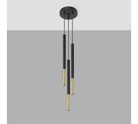Luminosa Lighting Luminosa Mozaica Cluster Drop Pendant Light Black, Gold G9