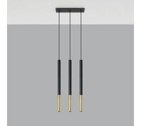 Luminosa Lighting Luminosa Mozaica Triple Hanging Pendant Light Black, Gold G9