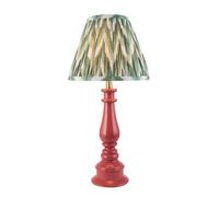 Luminosa Lighting Luminosa Myrtle Pink Clay Table Lamp With Cotswold Green Fabric Zigzag Shade 25Cm B22