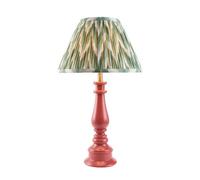 Luminosa Lighting Luminosa Myrtle Pink Clay Table Lamp With Cotswold Green Fabric Zigzag Shade 30Cm B22