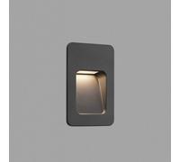 Luminosa Lighting Luminosa Nase Led Outdoor Recessed Wall Light Dark Grey Ip44