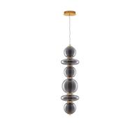 Luminosa Lighting Luminosa Navi Globe Pendant Ceiling Light Brass Gold, Smokey Grey Led 27W 3201Lm 3000K
