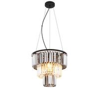 Globo Naxis pendant light, smoky grey/clear, Ø 40 cm, crystal