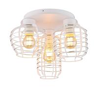 Luminosa Lighting Luminosa Nesa Semi Flush Ceiling Light Matt White 3X E27