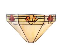 Luminosa Lighting Luminosa Nevada 1 Light Indoor Wall Uplighter Dark Bronze With Tiffany Glass, E14