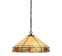 Luminosa Lighting Luminosa Nevada 1 Light Medium Ceiling Pendant Dark Bronze, Tiffany Glass, E27