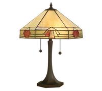 Luminosa Lighting Luminosa Nevada 2 Light Medium Table Lamp Dark Bronze, Tiffany Glass, E27