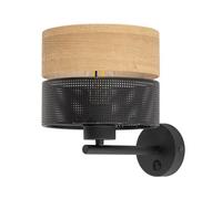 TK Lighting Nicol Wall Lamp with Shade -Black -Brown 1xE27 6539